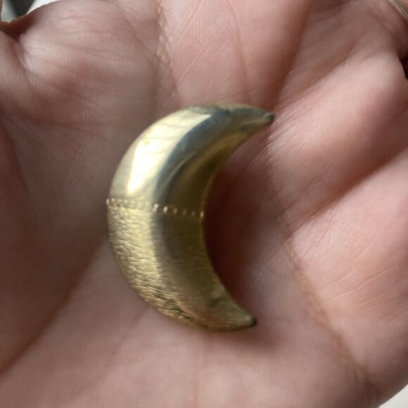 Vintage Gold Tone Celestial Brooch Earrings Lot Sun Crescent Moon Star READ DESC - Picture 9 of 16